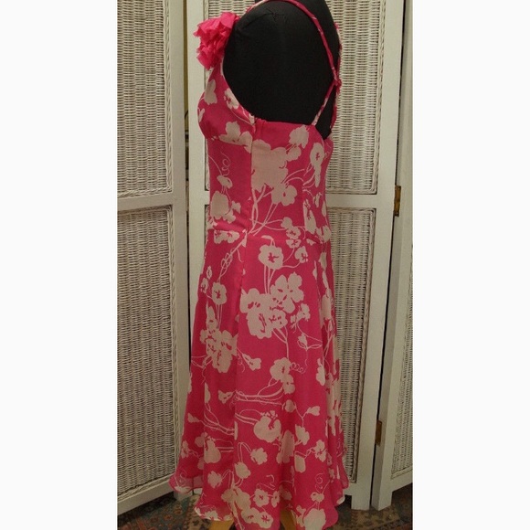 ZARA Women 100% silk Dress Pink Bold Size 4 - Picture 3 of 3